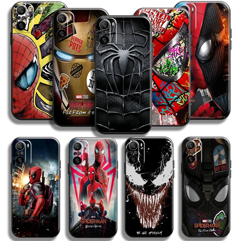 

Spiderman Iron Man Venom For Xiaomi Redmi K40 Pro Gaming Phone Case Soft Carcasa Funda Coque Liquid Silicon