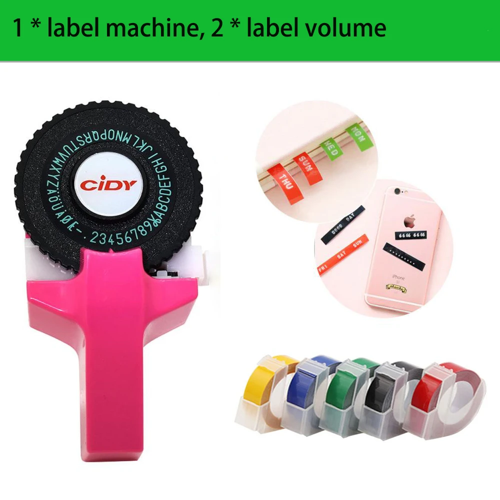 Mini Manual Labeling Machine Embossing Typewriter Tape 9 Mm Print Letters And Numbers Manually Effortlessly | Дом и сад