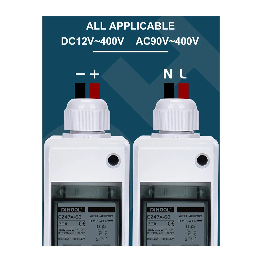 Миниатюрный автоматический выключатель 30 А 12-400 В постоянного тока с