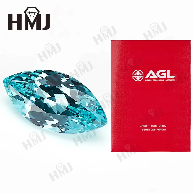 Высокое качество выращенный в лаборатории сапфир Параиба форма маркизы VVS1