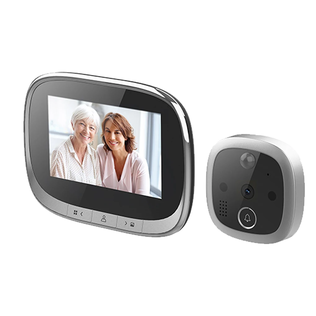 

4 3 Inch LCD Peephole Doorbell 120 Degree Viewer Camera Night Visions Record Ring Monitor Bell Action Detection