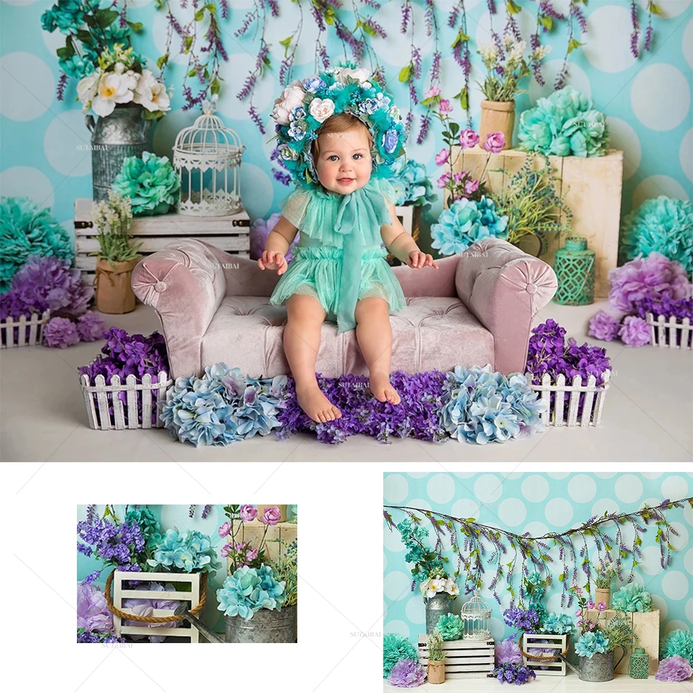 

Spring Easter Backdrops for Photography Spring Flowers Bunny Eggs Newborn Baby Child Portrait Photo Background for Photo Studio