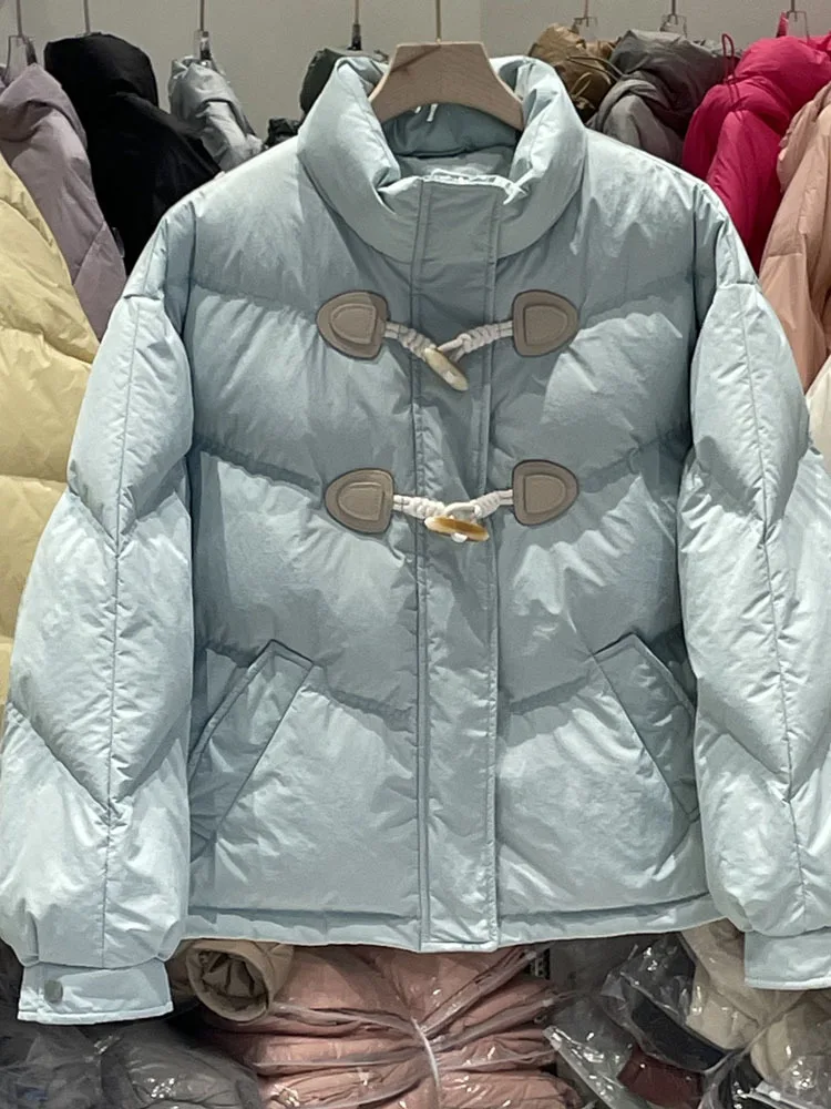 Женские парки с роговыми пуговицами Осень-зима 2023 новые модные длинные куртки