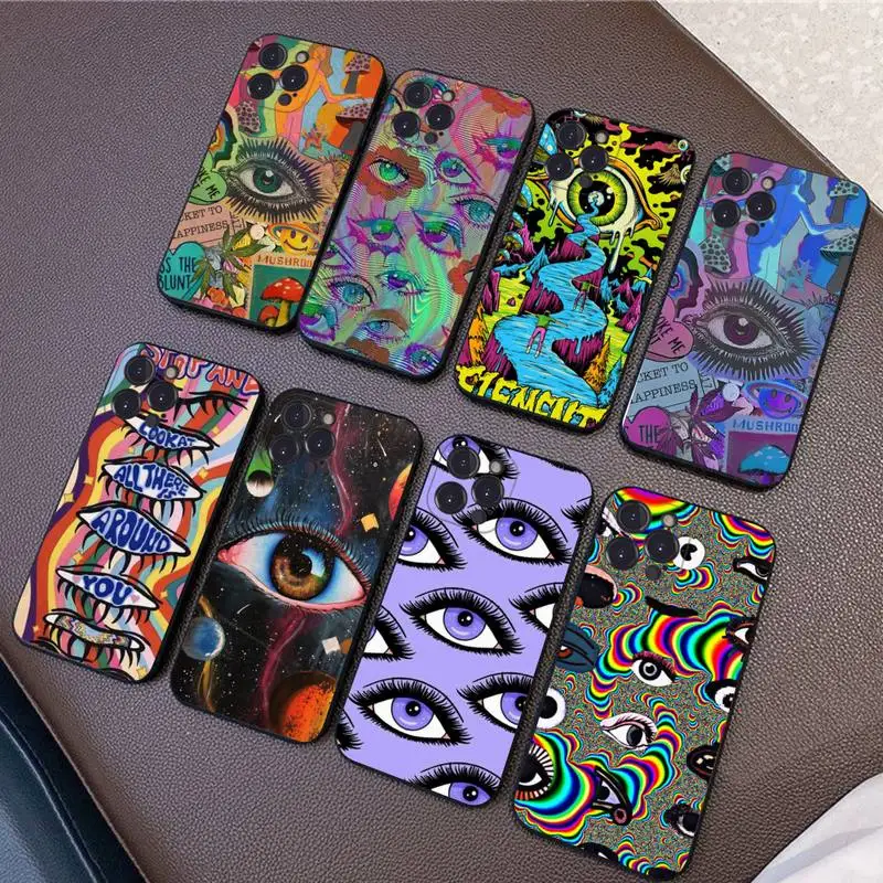 

Trippy Psychedelic Mushrooms Eye Phone Case For iPhone 11 8 7 6 6S Plus X XS MAX 5 5S SE 2020 XR 11 pro DIY capa