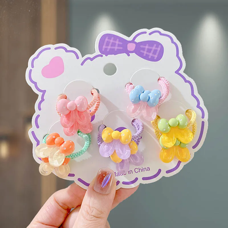 

2PCS New Cartoon Cute Transparent Bow Ears Kids Elastic Hair Bands Children Hair Ties Girls Hair Accessories Baby Headwear