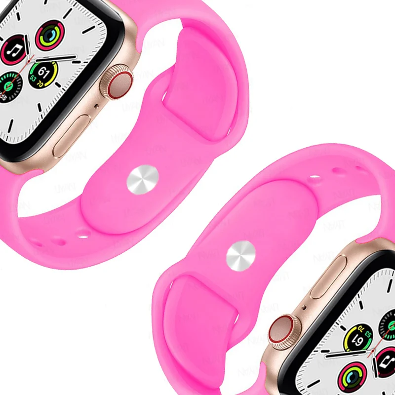 

Silicone Strap For Apple watch band 44mm 45mm 42mm watchband bracelet iWatch 40mm 38mm 41mm correa apple watch series 6 7 5 3 SE