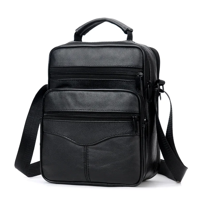 

Leather Business Genuine Luxury Bags Shoulder Black Handbags Bags Cowhide Bags For Men Men Messenger Bags Brand