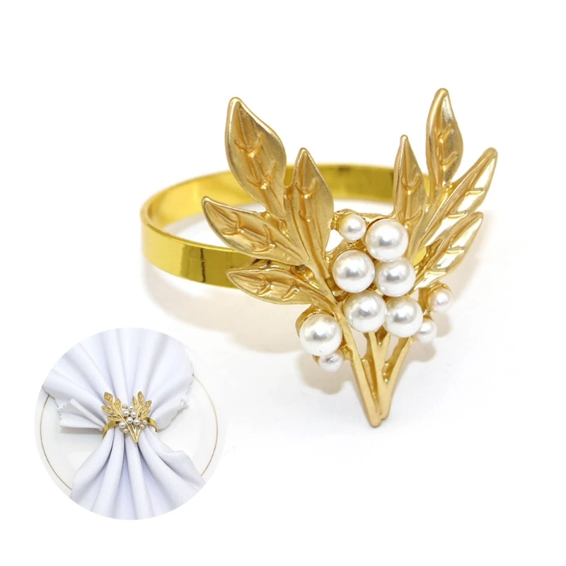 

6 шт., кольца для салфеток с жемчугом