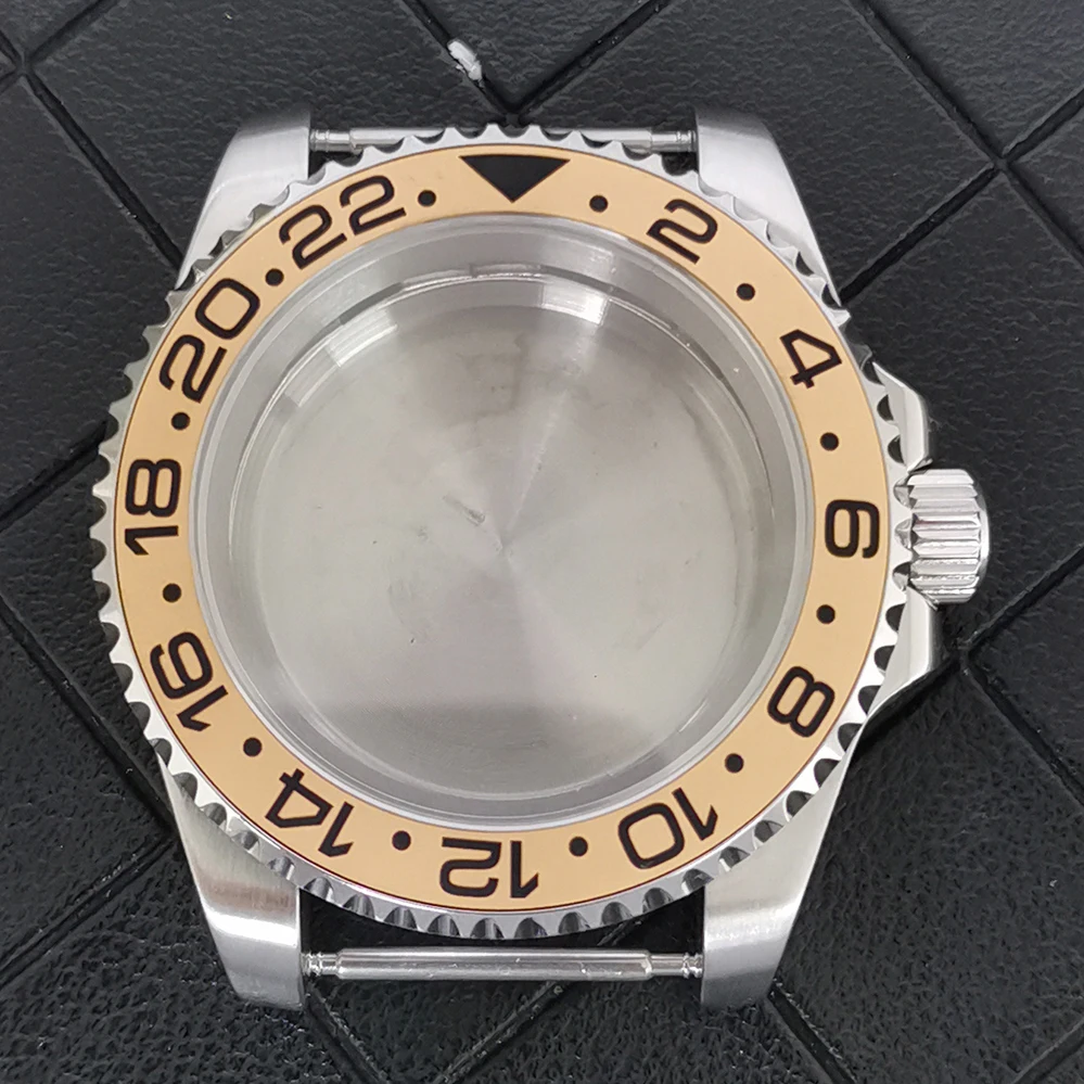 Modified 40mm Watch Case Accessories: Fine Steel, Close-bottom Case, Ring Mouth, Sapphire Flat Glass for NH34GMT Movement