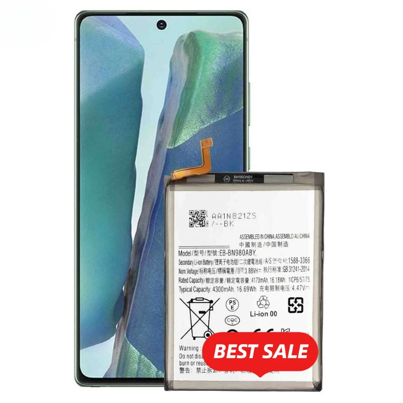 Фото Аккумулятор EB-BN980ABY для Samsung NOTE 20, 0 циклов зарядки, высокое качество, высокая емкость, сменная батарея класса А, с инструментами для установки №4