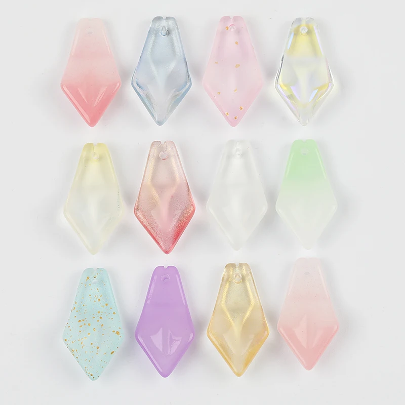 

WHSOK 100pcs 13*25MM Yulan Petal Shape/Jewelry Accessories/Glass Beads/Hand Made/Flash Powder Effect/Jewelry Findings Components