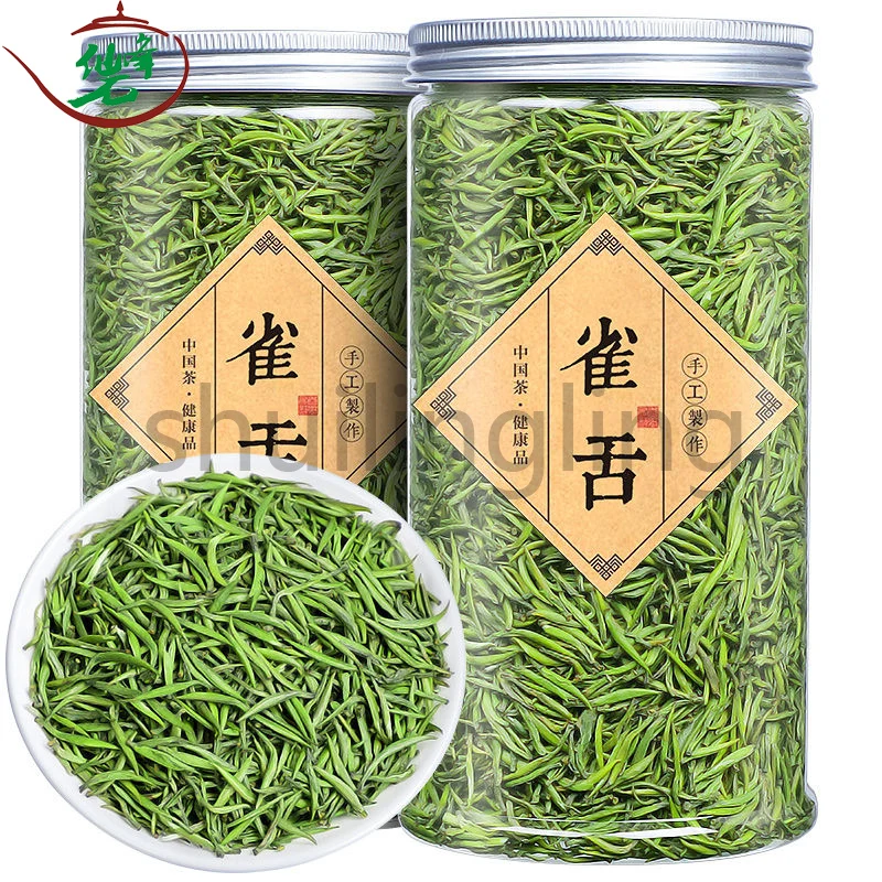 

2022 AAA Spring Queshe Hingh Quality Fresh Que She Green-Tea Sparrow Tongue Tea Health Care For Lose Weight Tea 125g/can