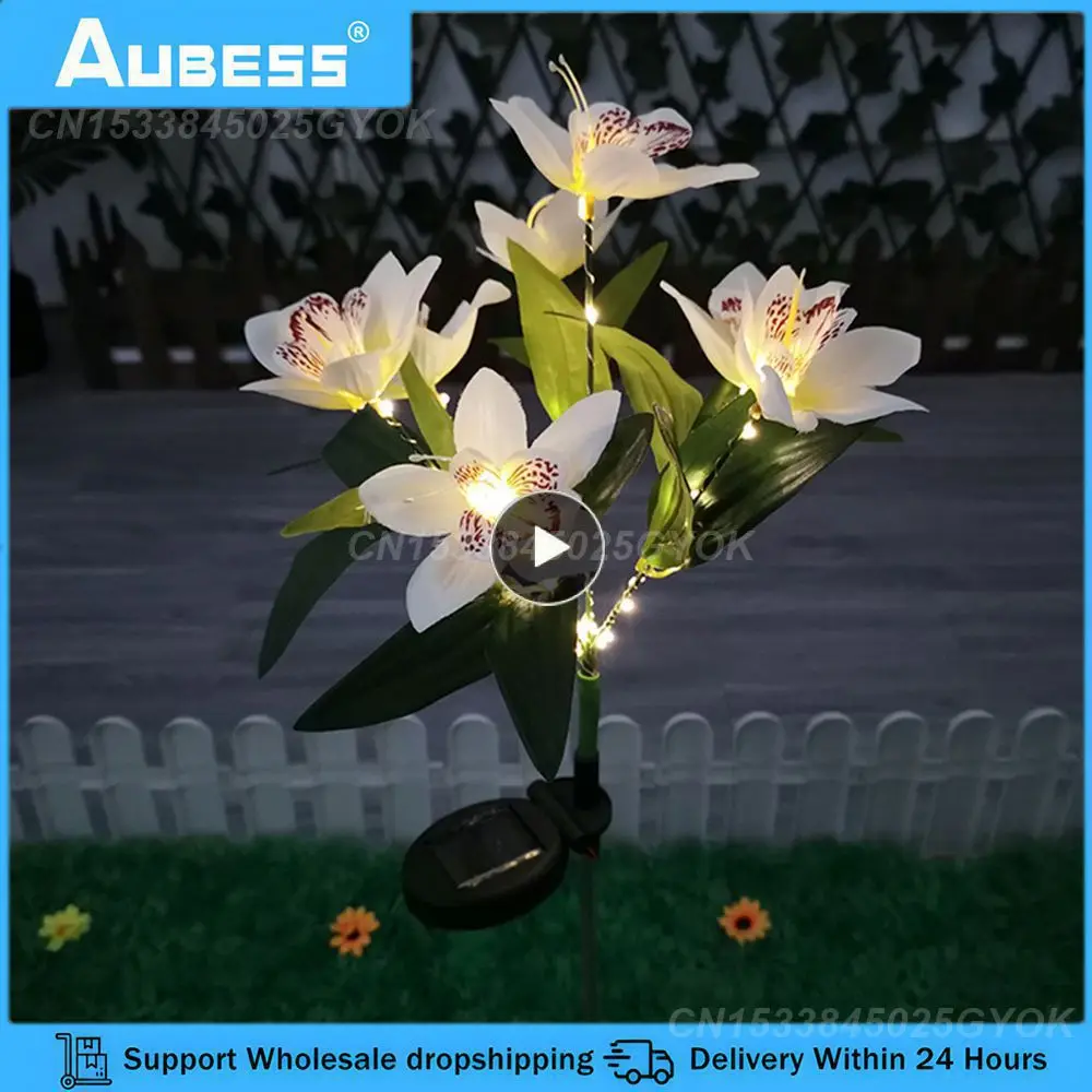 

1~5PCS Orchid Lamp New 600mah Battery Solar Light Simulation Flower Landscape Street Lamp Simulation Lantern Lawn Lamp