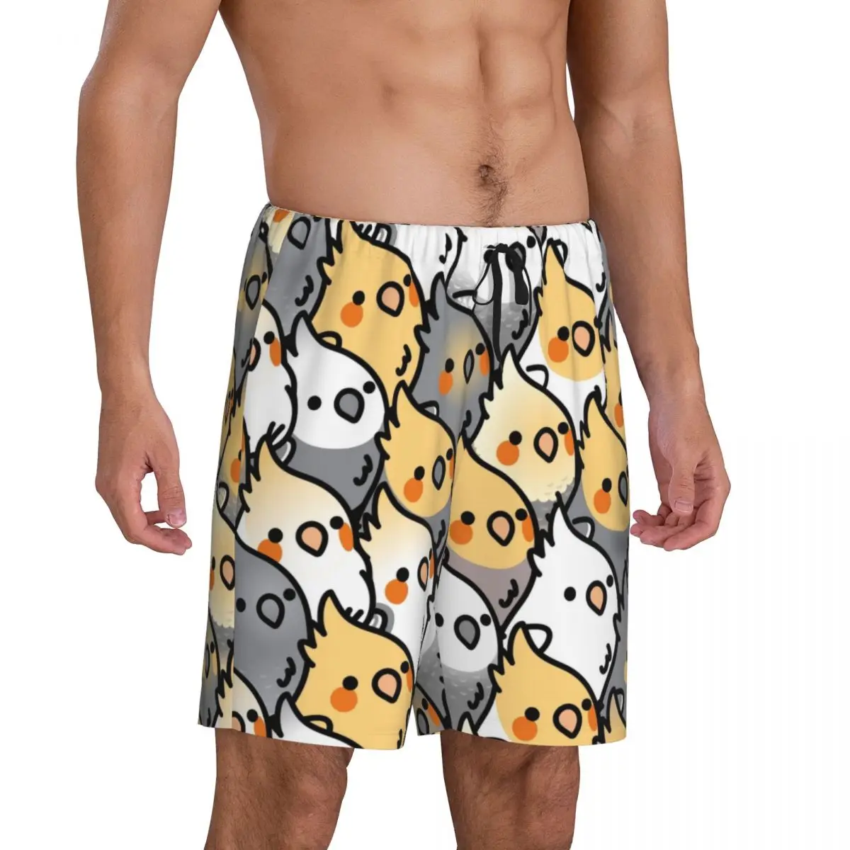 Индивидуальные мужские полные шорты с рисунком кокатика милые пижамы попугаями