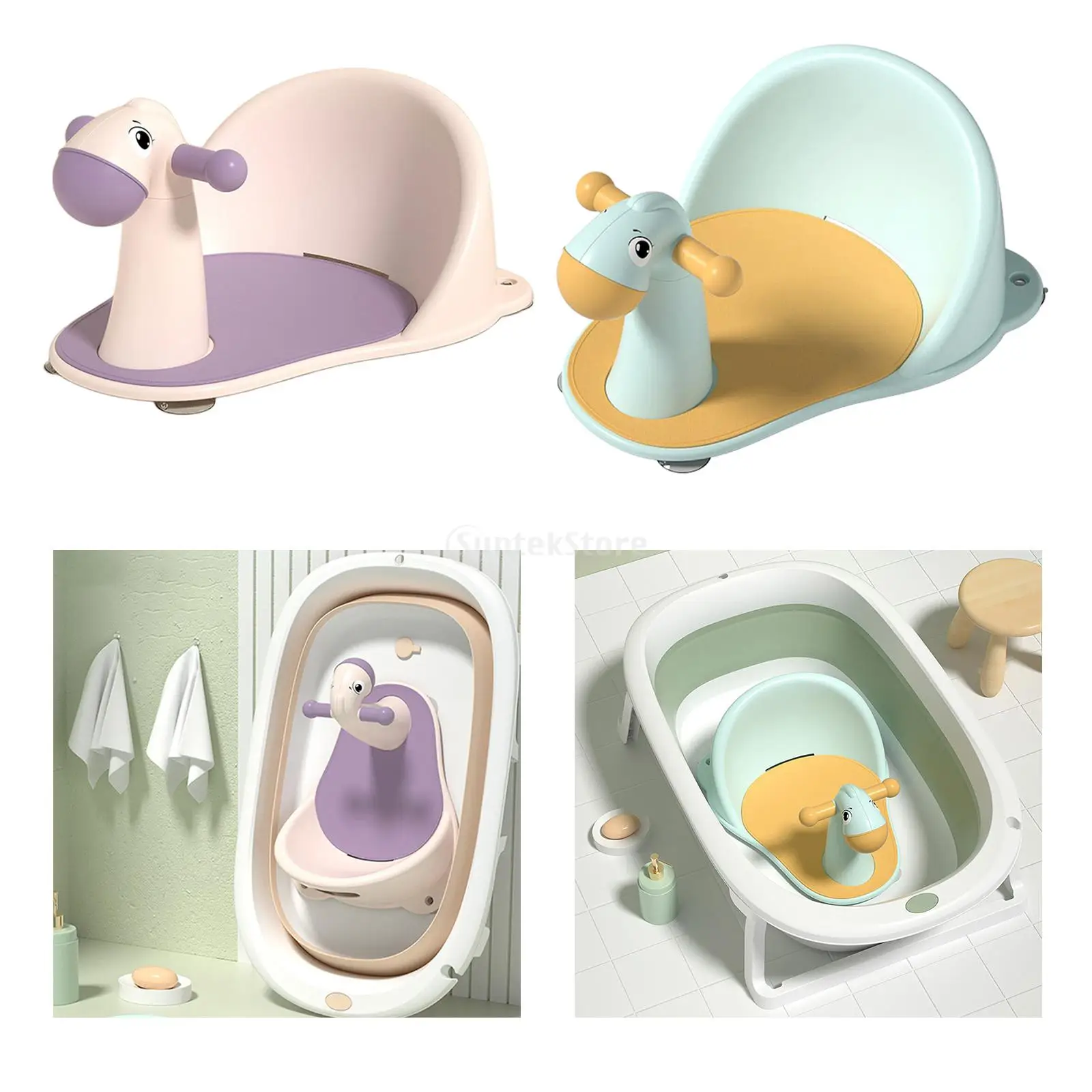 Non Slip Infants Bath Seat Baby Shower Chair Shower Accessories for Boys Girls Toddler