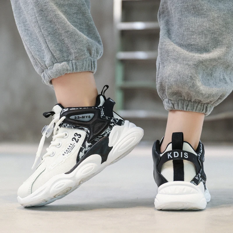 Children's Breathable Leisure Sports Basketball Shoes 2022 Kids Boys Basketball Shoes Girls Mesh Running Sneakers Shoes 30-38