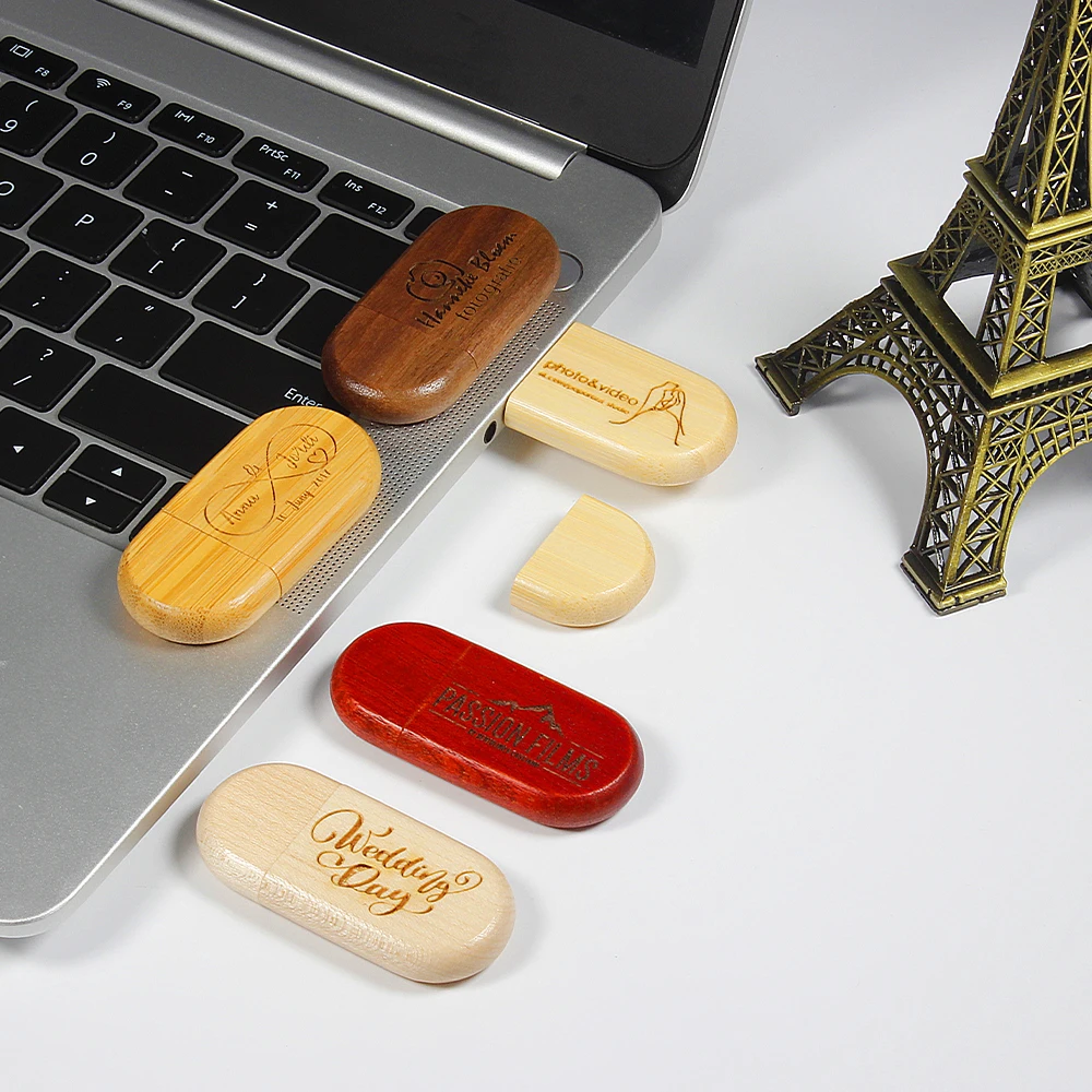 Фото USB-флешка с логотипом на заказ 64ГБ/32ГБ/16ГБ, высокоскоростная, деревянная, с брелоком в подарок, свадебный подарок для гостей, бизнес-сувениры №5