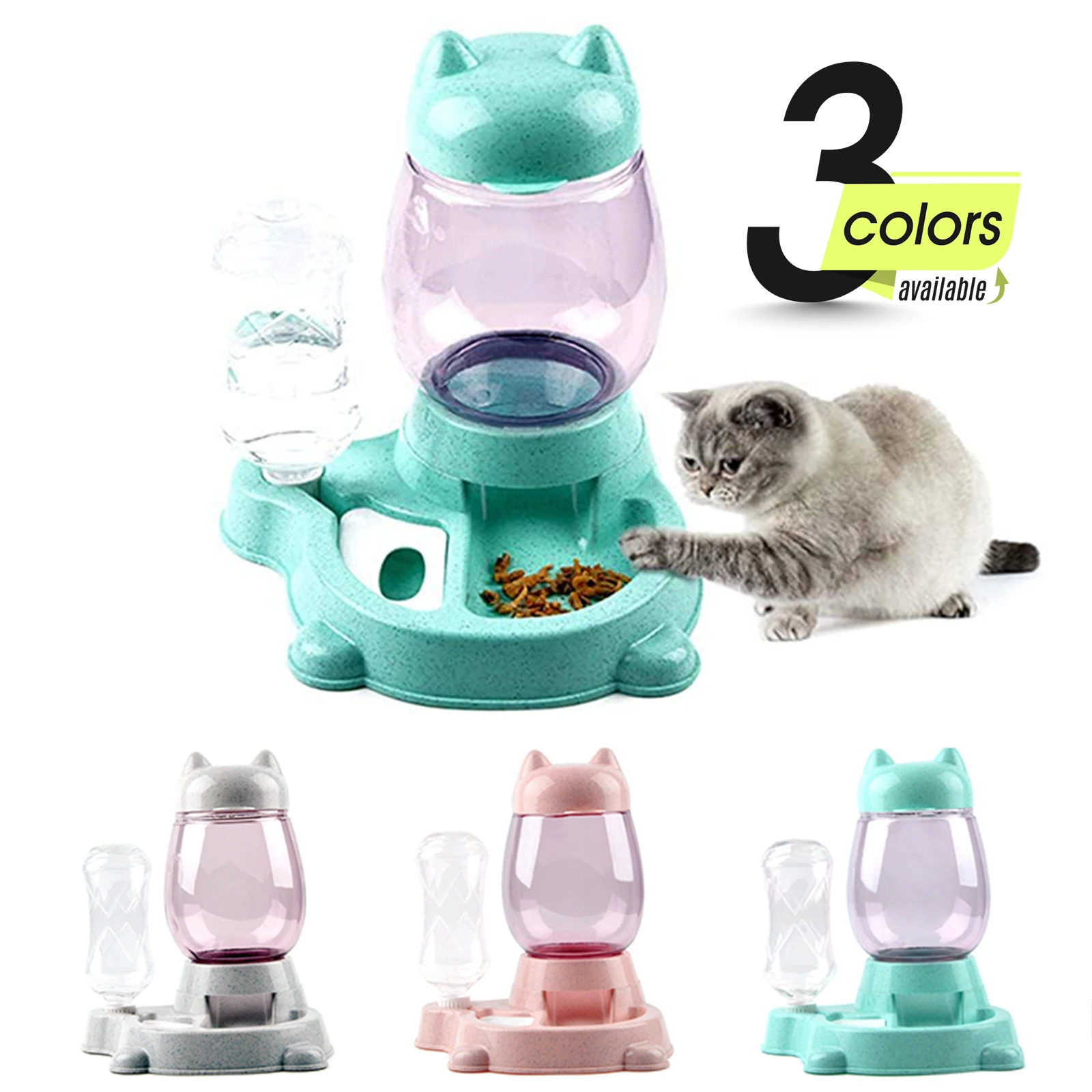 

3 Style Pet Cat Bowl Dog for Cats Feeder Bowls Kitten Automatic Drinking Fountain 1.5L Capacity Puppy Feeding Waterer Products