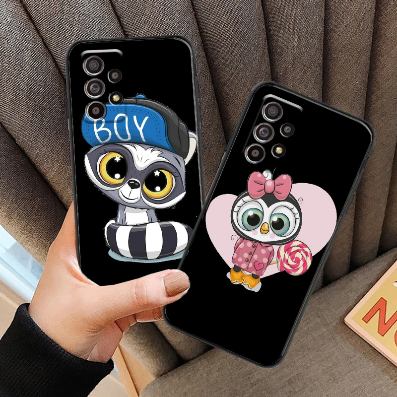 

Cartoon Owl For Samsung M11 M12 Phone Case Funda Black Back Liquid Silicon Soft