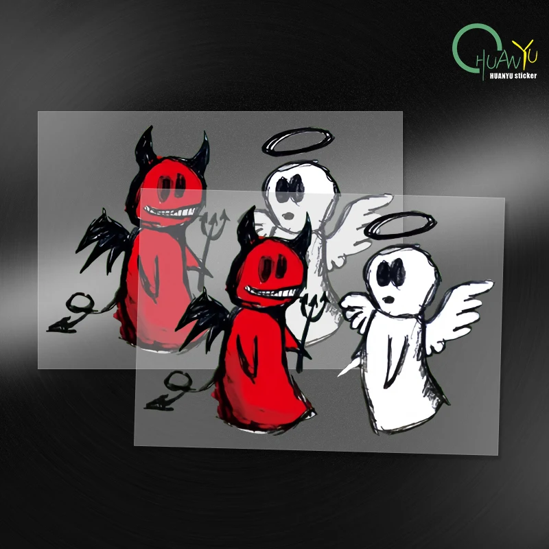Наклейки Ангел И Демон Для Автомобилей Стильные Мультяшные Автомобили Мотоцикл