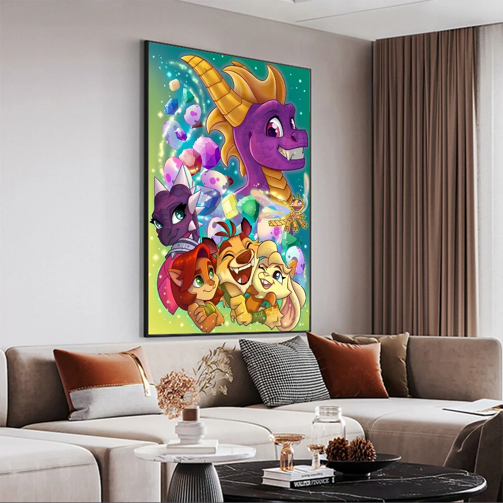 S-Spyro R-Reignited T-Trilogy DIY Sticky Poster Fancy Wall Sticker For Living Room Bar Decoration Decor