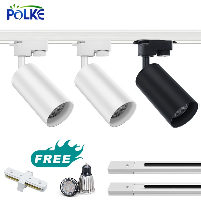 

Set LED Track Light Downlight 5W 7W Adjustable Ceiling Spot Light Rail Lamp GU10 Bulb Replaceable Wall Clothes Store Lighting