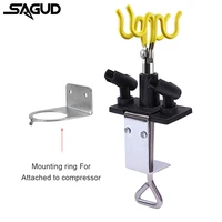 sagud airbrush holder 2 capacity clip mounting bracket kit for many brand types airbrush model sd 20 360%c2%b0 rotation stand holds