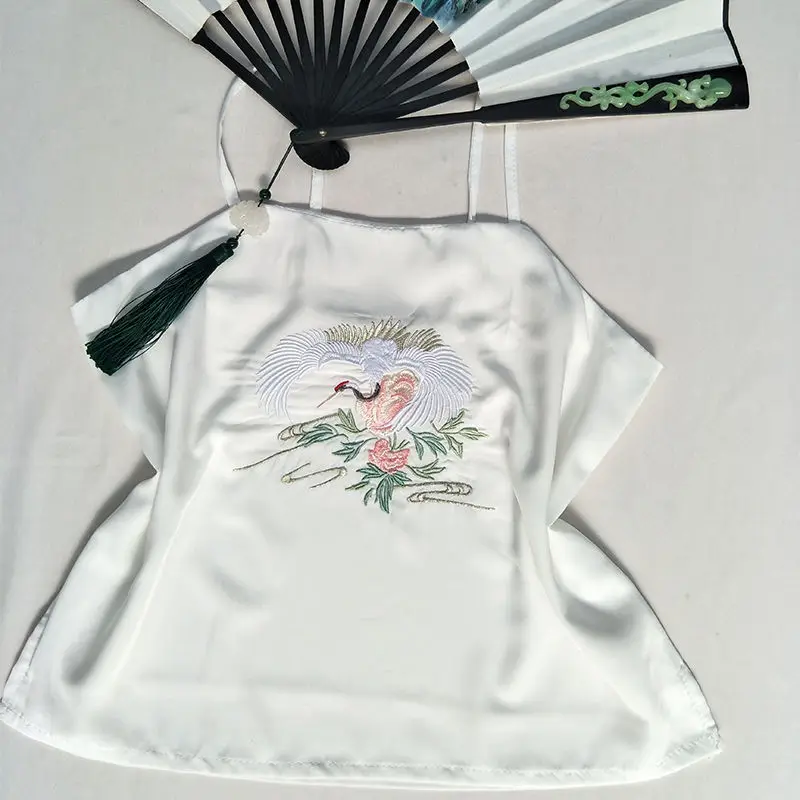Hanfu-ropa interior moderna con tirantes para mujer, chaleco bordado de estilo chino con Top de tubo