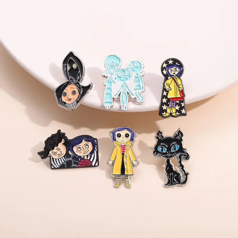 Эмалевые значки Coraline из фильма ужасов Disney