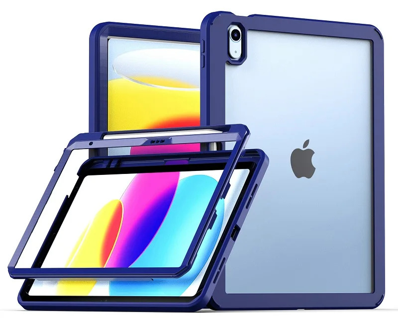 Holder Tempered Glass With Hard Clear 360 Full Body Cover For Ipad Pro 11