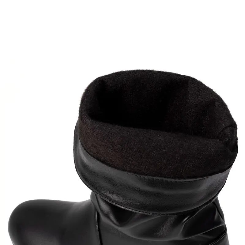 Фото Женские Плиссированные ботинки REAVE CAT, дизайнерские Полуботинки на танкетке с круглым носком, повседневные полуботинки для отдыха размером 45, 46, 47, 48 №5
