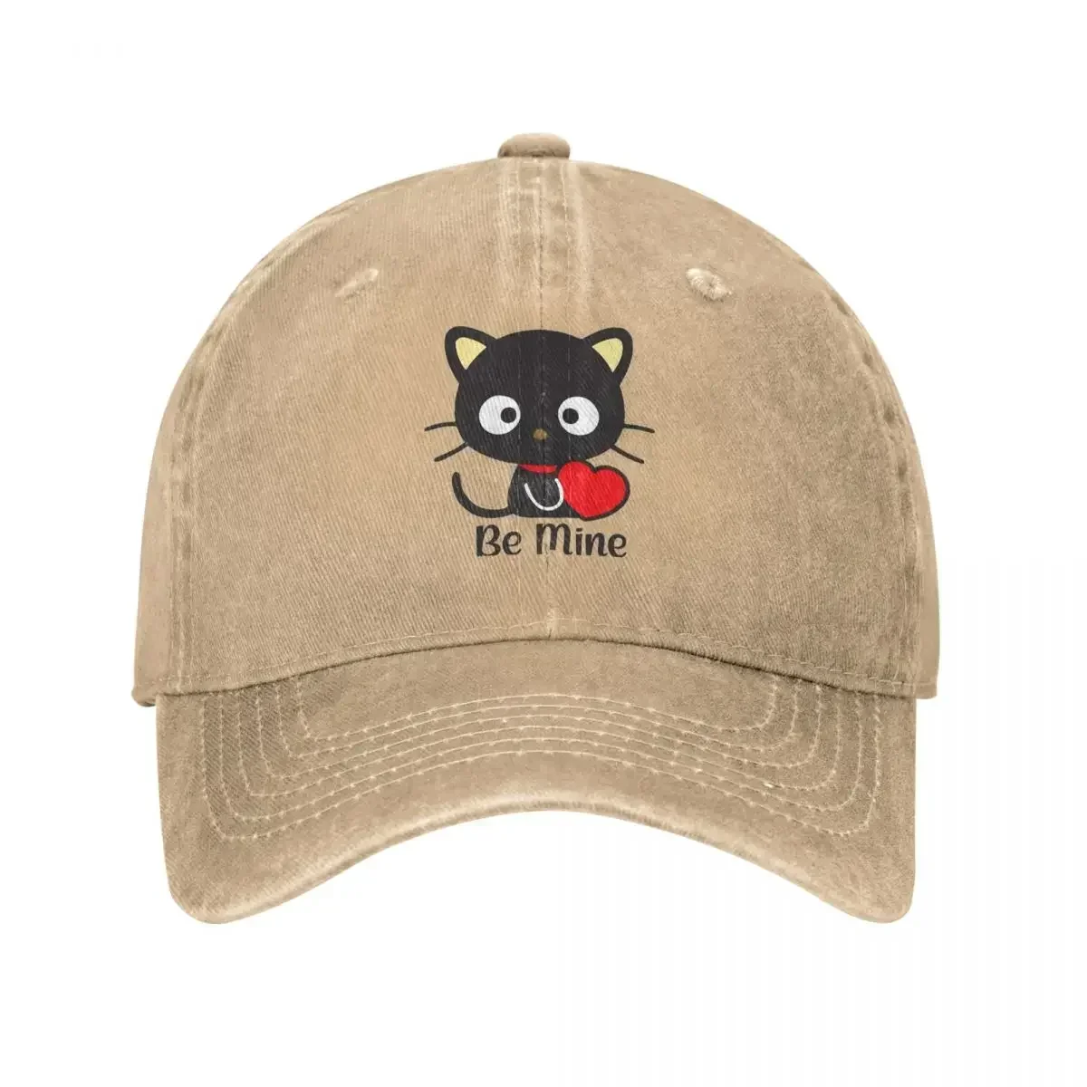 Фото Новая джинсовая бейсболка Chococat Sweet Valentine: Choco Cat, будешь ли ты моей? Кепка для кемпинга в стиле хип-хоп, весенняя унисекс-кепка с застежкой-снэпбэк. №2