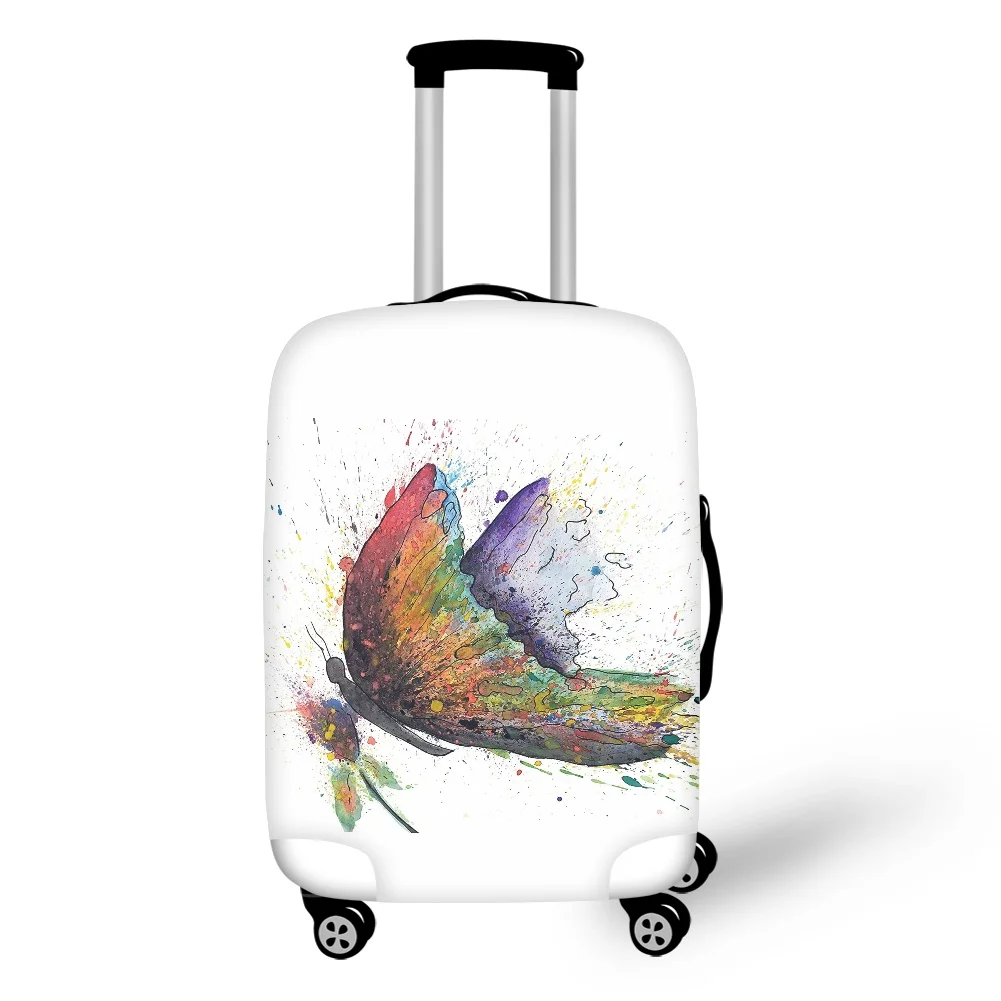 

Twoheartsgirl Watercolor Butterfly Print Thicker Travel Luggage Travel Elastic Suitcase Cover Accessories Trolley Case Covers