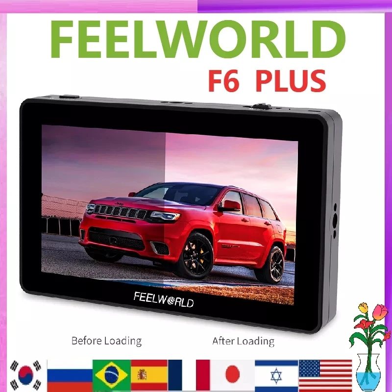 Фото FEELWORLD F6 PLUS V2 6-дюймовый на камеру DSLR Полевой монитор 3D LUT Сенсорный экран IPS FHD 1920x1080 Поддержка видеофокуса 4K №1