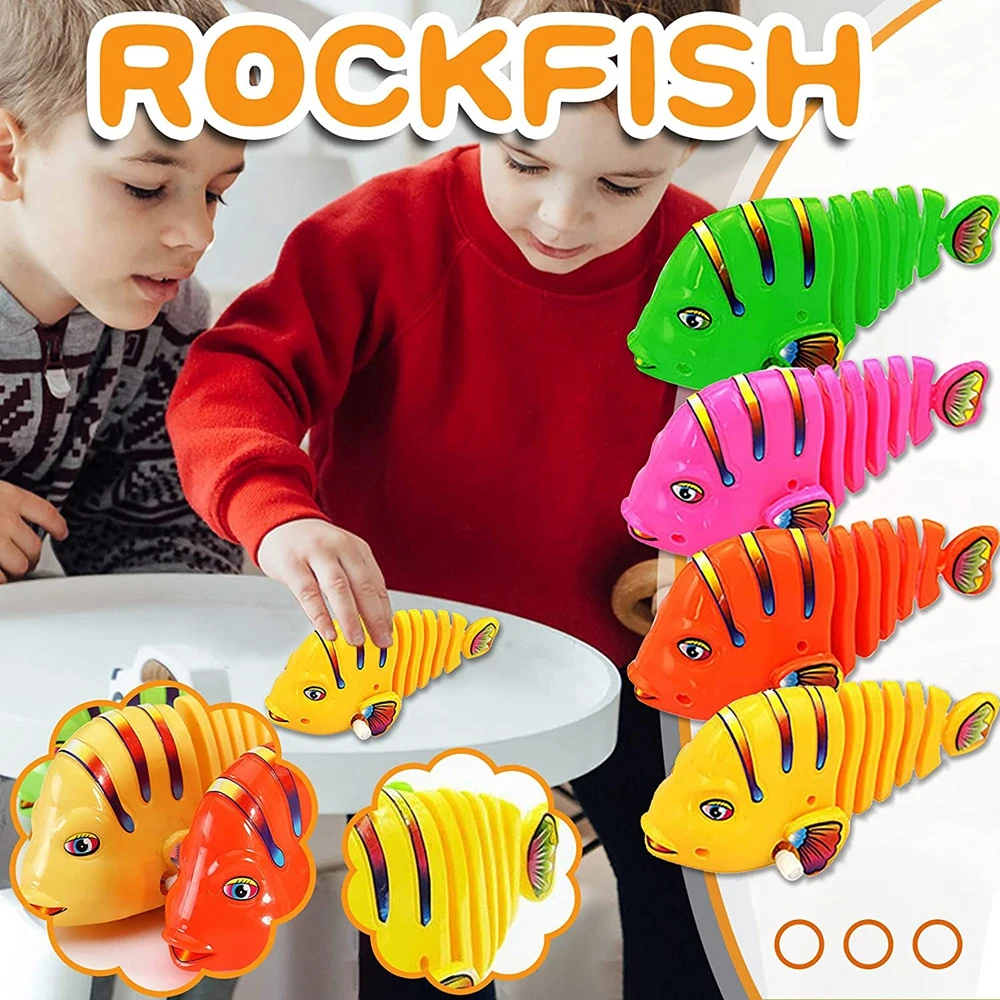 

4PCS Wind-up Colorful Wagging Fish Clockwork Toy Will Wave Colorful Wagging Fish Clockwork Toy Will Wave Tail