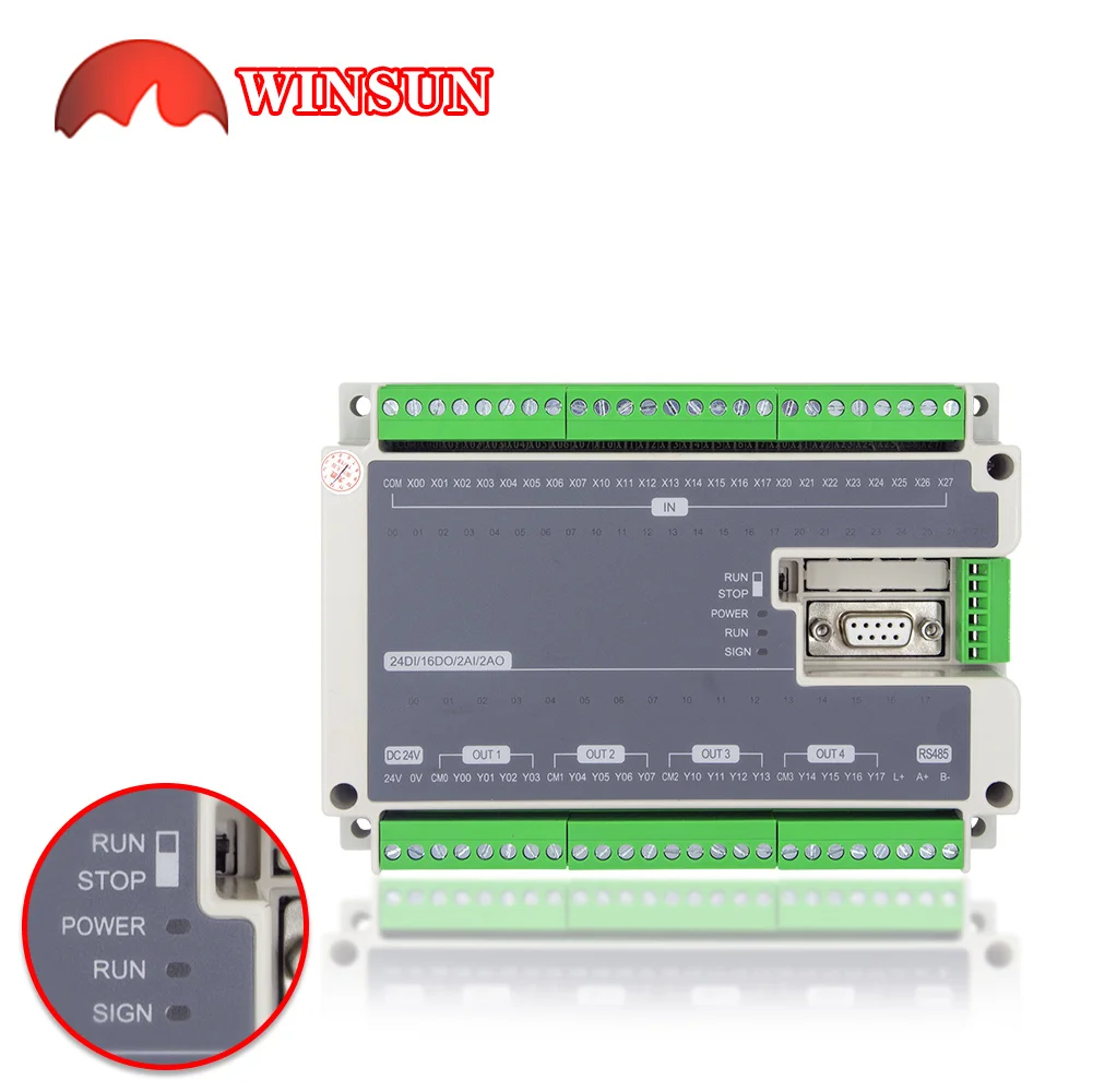 FX3U-40MR RS485 RTC Modbus 485 24 входа 16 релейный выход 2AD аналоговый вход 2DA plc контроллер -