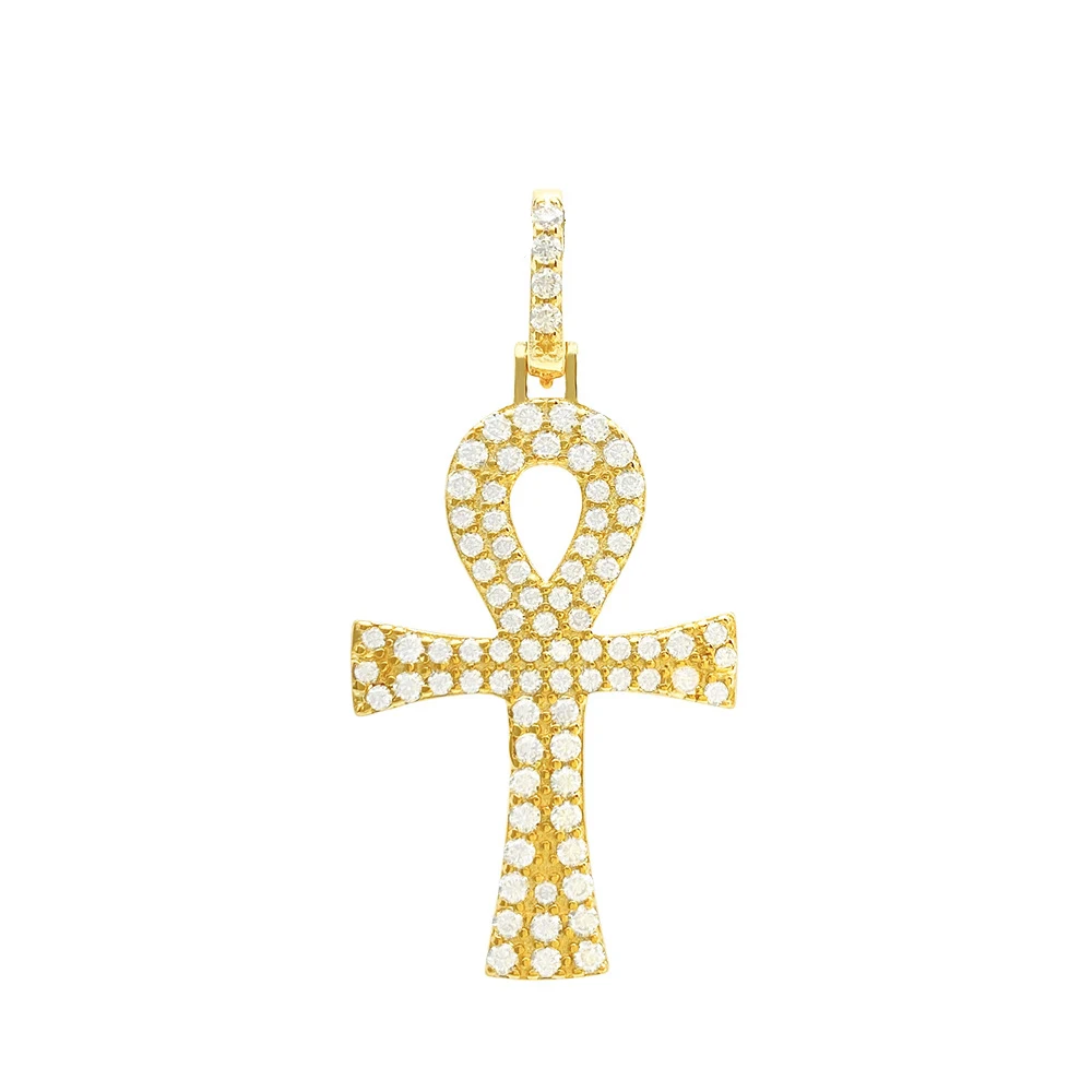 High-Quality Moissanite Cross Pendants Necklaces S925 Silver Real Diamond Necklaces For Women Men Jewelry Pass Diamond Tester