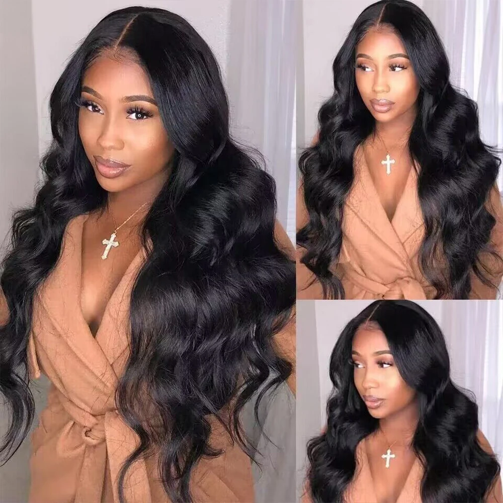 32-дюймовый парик с объемной волной и V-образной частью для женщин бразильские