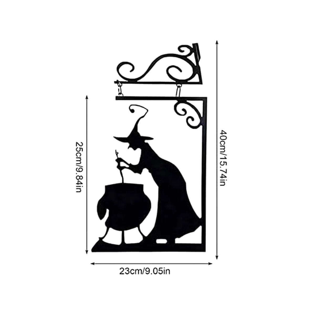 Настенный декор в стиле Хэллоуин с силуэтом ведьмы металлический колдель