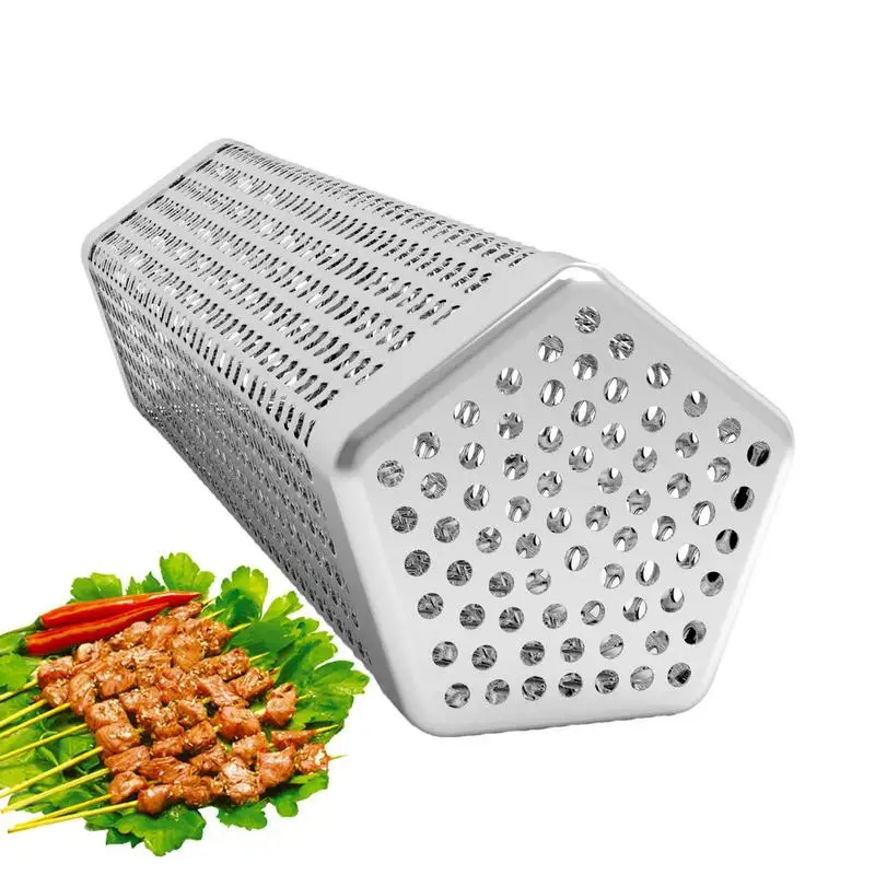 

BBQ Rolling Grill Barbecue Basket Round Stainless Steel BBQ Grill Mesh Basket Outdoor Grilling Vegetables Fish French Fries