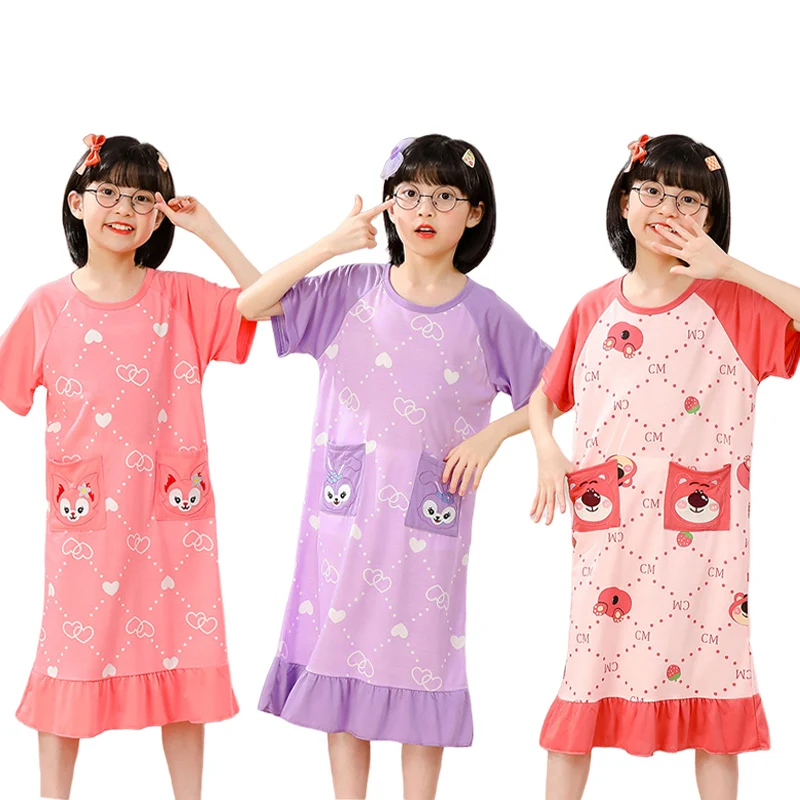 

Ночная рубашка Disney Stella Lou LinaBell Lotso, летняя Милая мультяшная летняя детская пижама, милая Домашняя одежда, приятная на ощупь