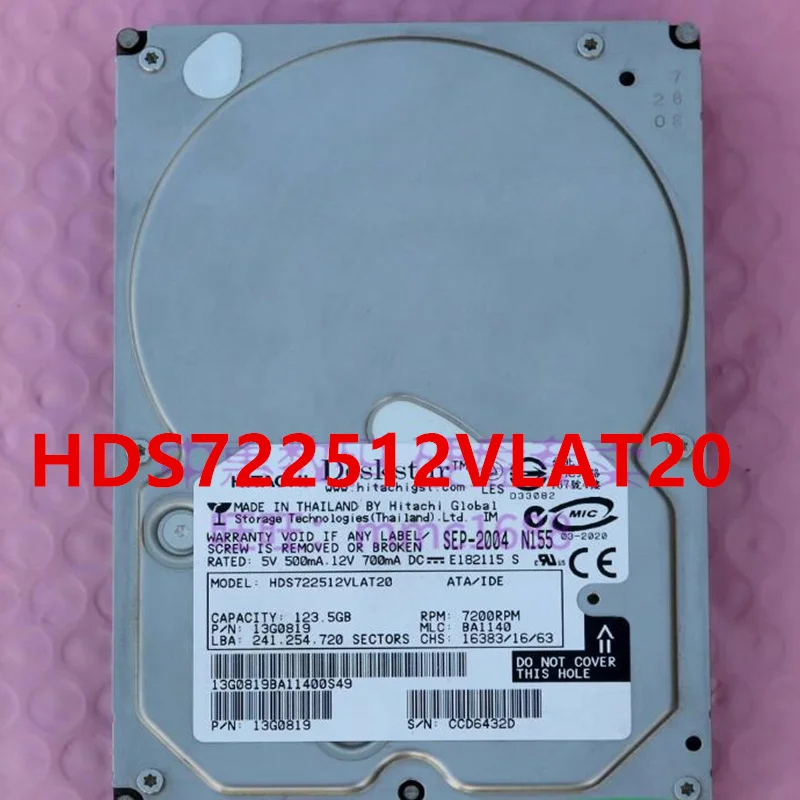 

Оригинальный почти новый жесткий диск для HITACHI 123,5 ГБ IDE 3,5 дюйма 7,2 K 8 Мб жесткий диск HDS722512VLAT20