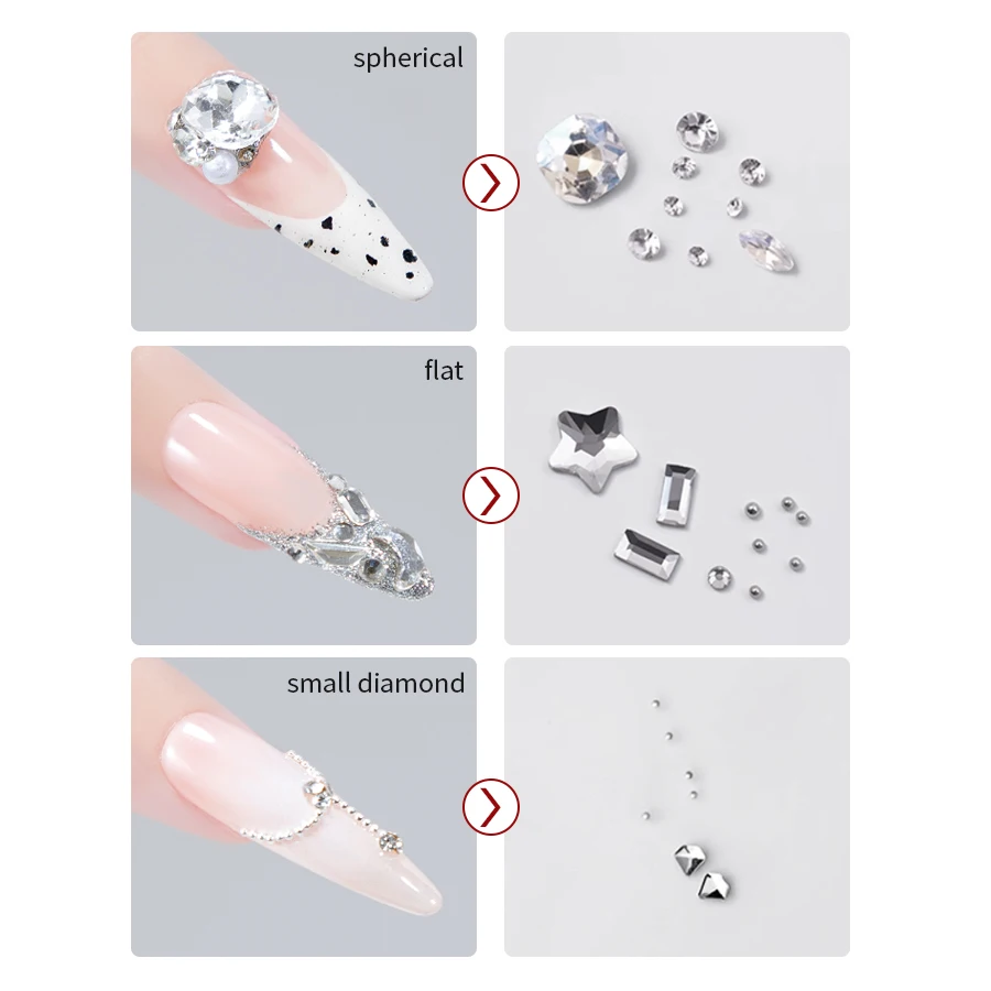 Фото Мягкий эластичный гель с кристаллами и стразами, высокой вязкости, для дизайна ногтей, стойкий, не растекается, липкий гель для украшений из кристаллов. №5