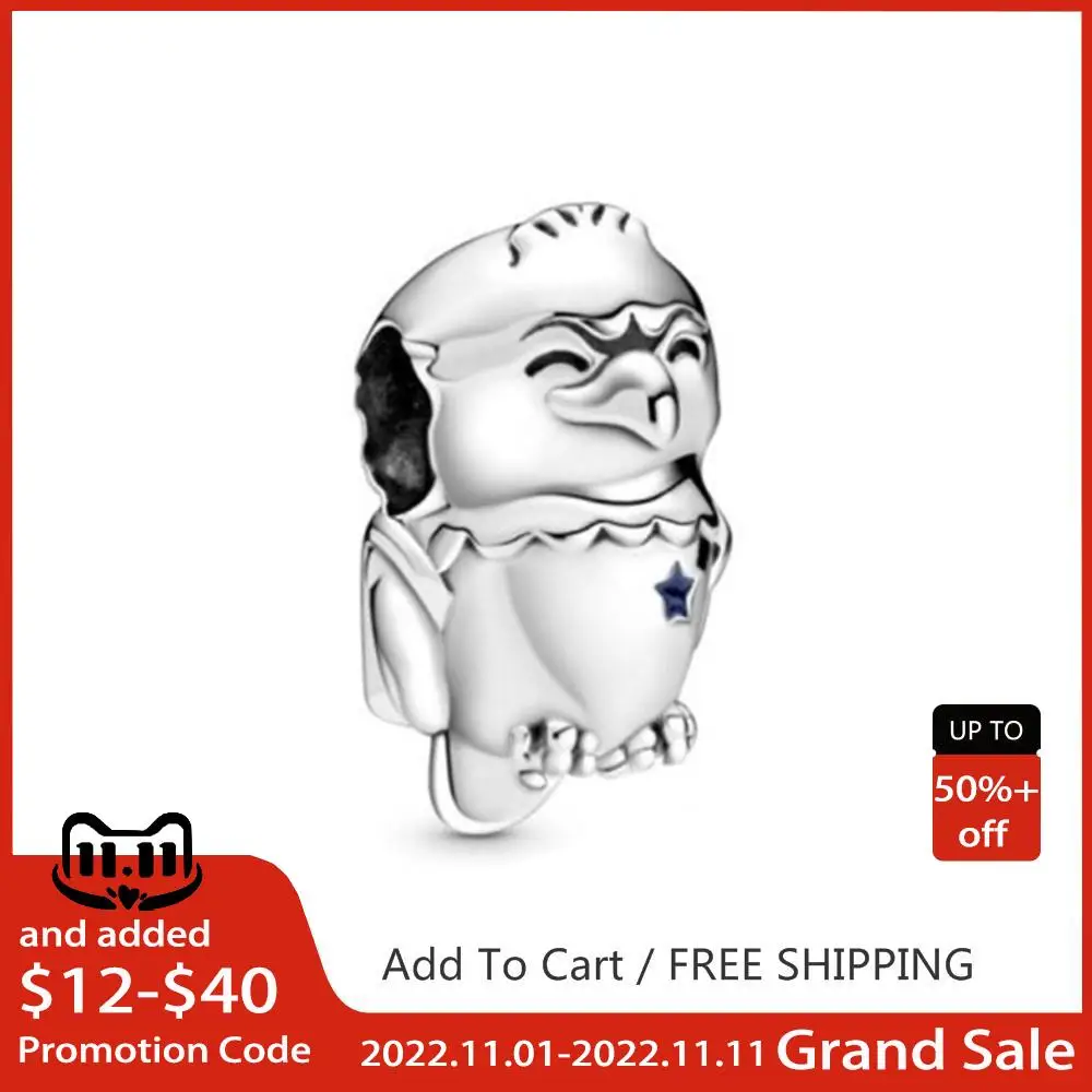 

Guaranteed Return 925 Solid Silver Beads American Bald Eagle Charms Fit Pandora 925 Original Bracelet Women DIY Jewelry Gift