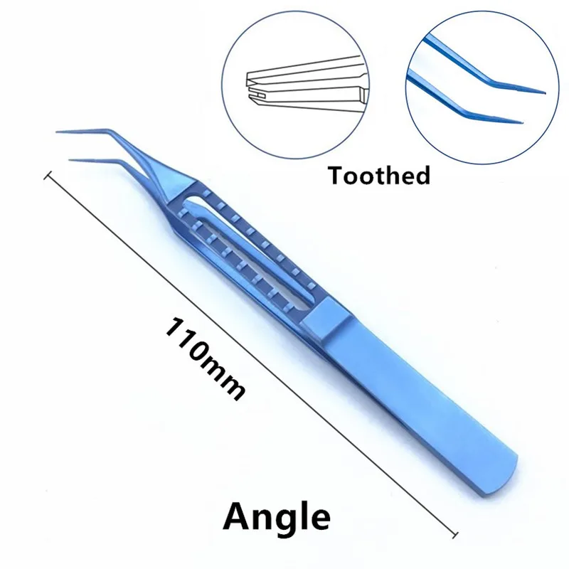 

Ophthalmic Toothed Forceps Straight/Angle OphthalmicTitanium Tweezers Eye Surgical Instruments