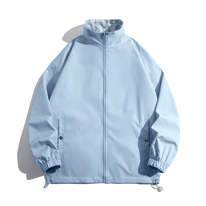 

Новая Двусторонняя пригодная для носки Повседневная мужская куртка Корейская версия свободная весенне-осенняя куртка с воротником-стойкой