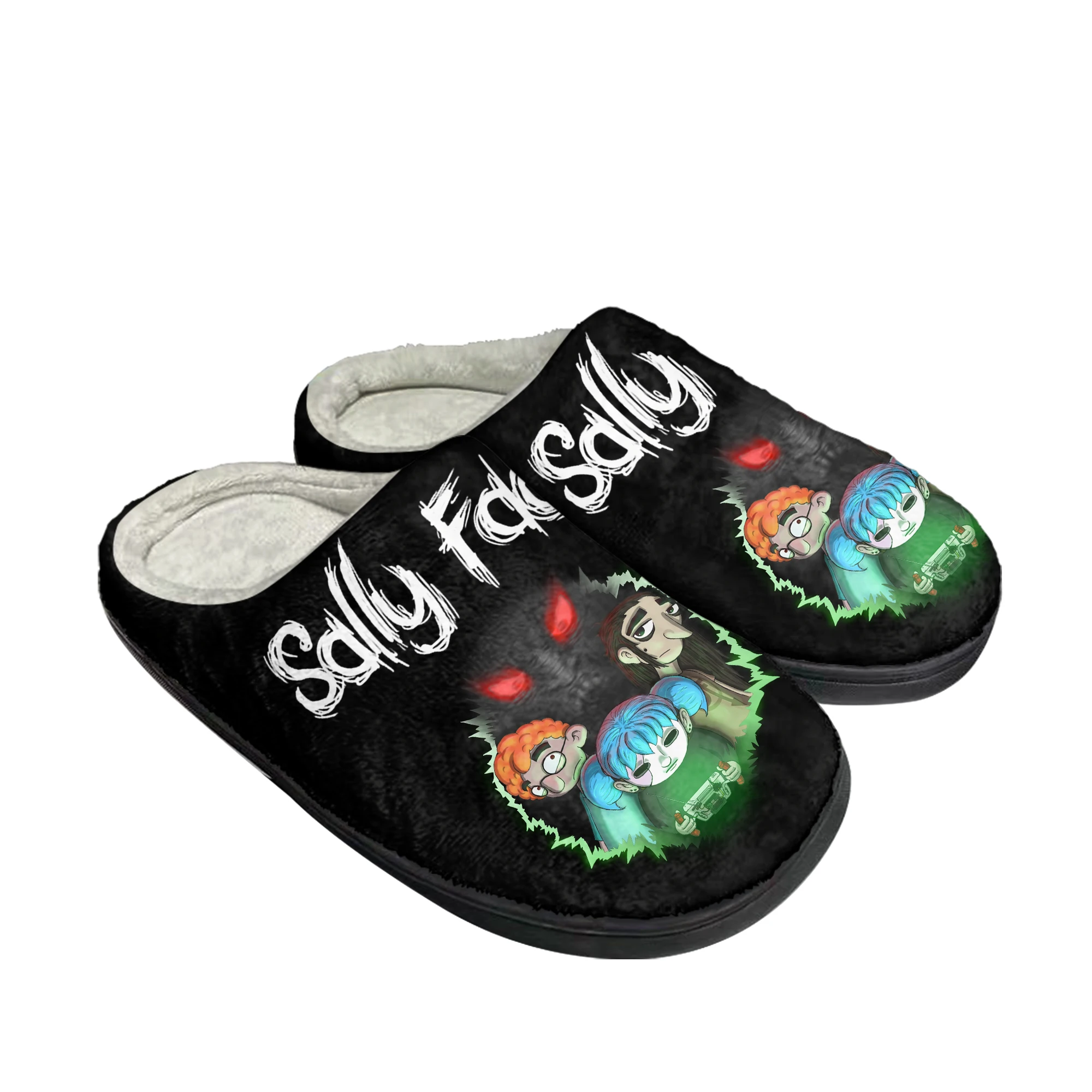 

Sally Face Home Cotton Slippers Hot Cartoon Game Mens Womens Teenager Plush Bedroom Casual Keep Warm Shoes Tailor Made Slipper