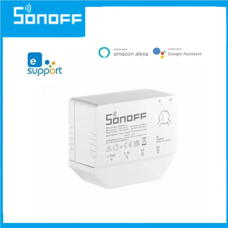 

Умный выключатель SONOFF ZBMINI-L Zigbee 3,0, совместимый с другими втулками Zigbee, Поддержка приложения EWeLink, поддержка Alexa Google Alice