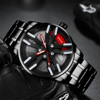 2022 fashion mens sports watches luxury men wheel hub stainless steel quartz watch man business luminous clock relogio masculio