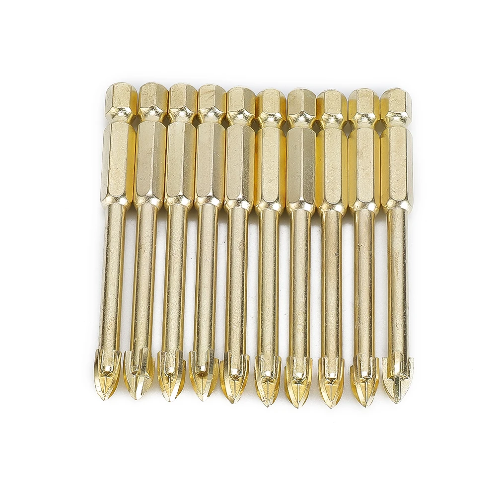 

10pcs Brand New Glass Drill Drill Wood/Metal/Plastic Good Effect Increase Speed 6mm Wide Accessories Resistant